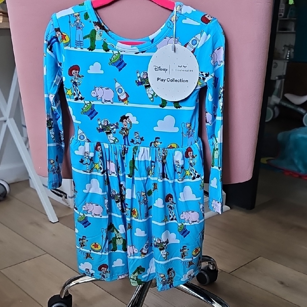 Little Sleepies Blue Long Sleeve Crew Neck Sundress